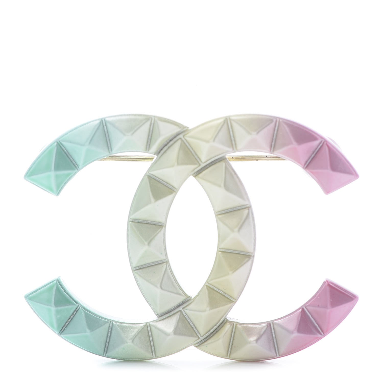 Chanel Metal Studded CC Rainbow Brooch Multicolor 1 of 5