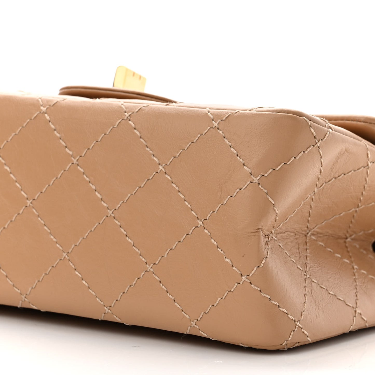 Aged Calfskin Quilted 2.55 Reissue Mini Flap Beige