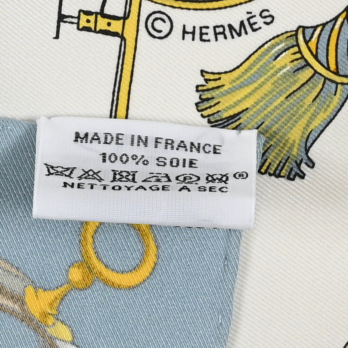 Silk Les Voitures Nouvelles Scarf 70 Blue Pale White