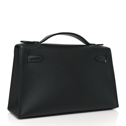 Hermes Swift Kelly Pochette Clutch Black 3 of 11