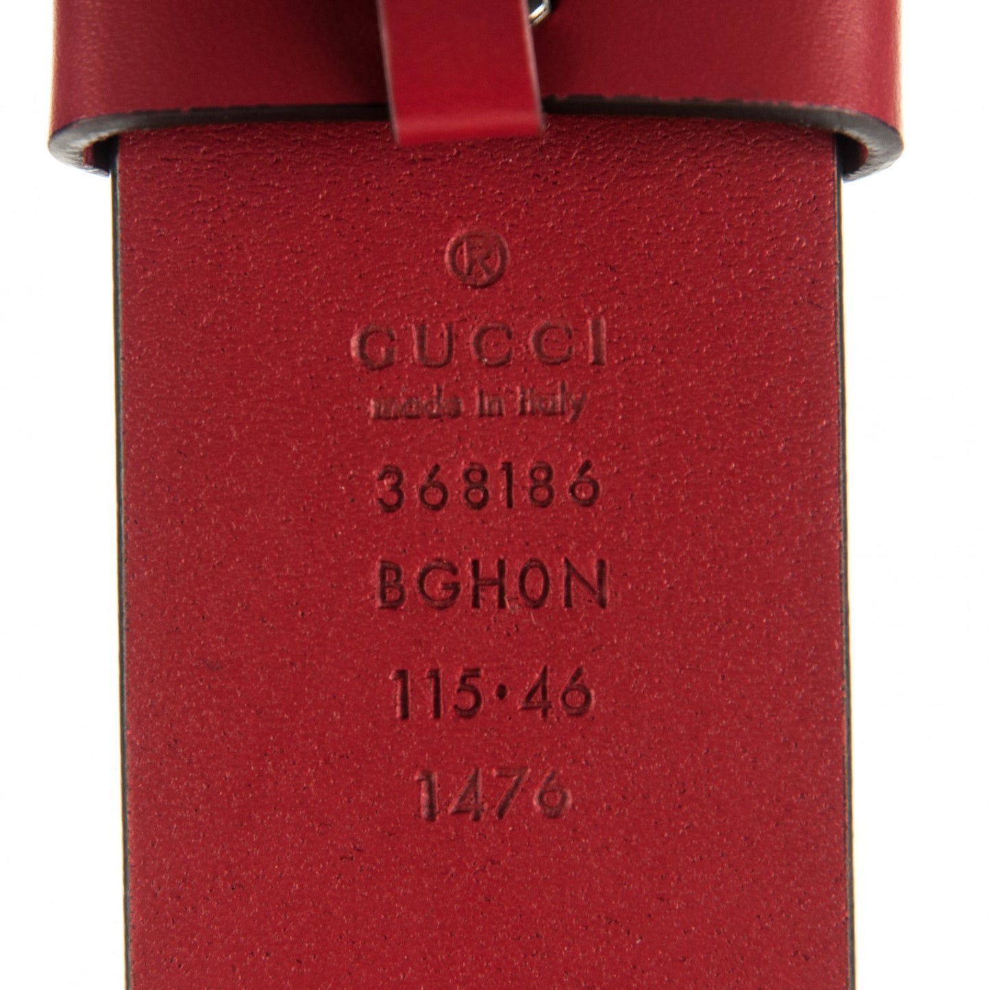 Selleria Calfskin Nickel Interlocking G 37mm Belt 115 46 Rosso