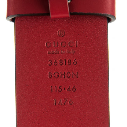 Gucci Selleria Calfskin Nickel Interlocking G 37mm Belt 115 46 Rosso 4 of 5