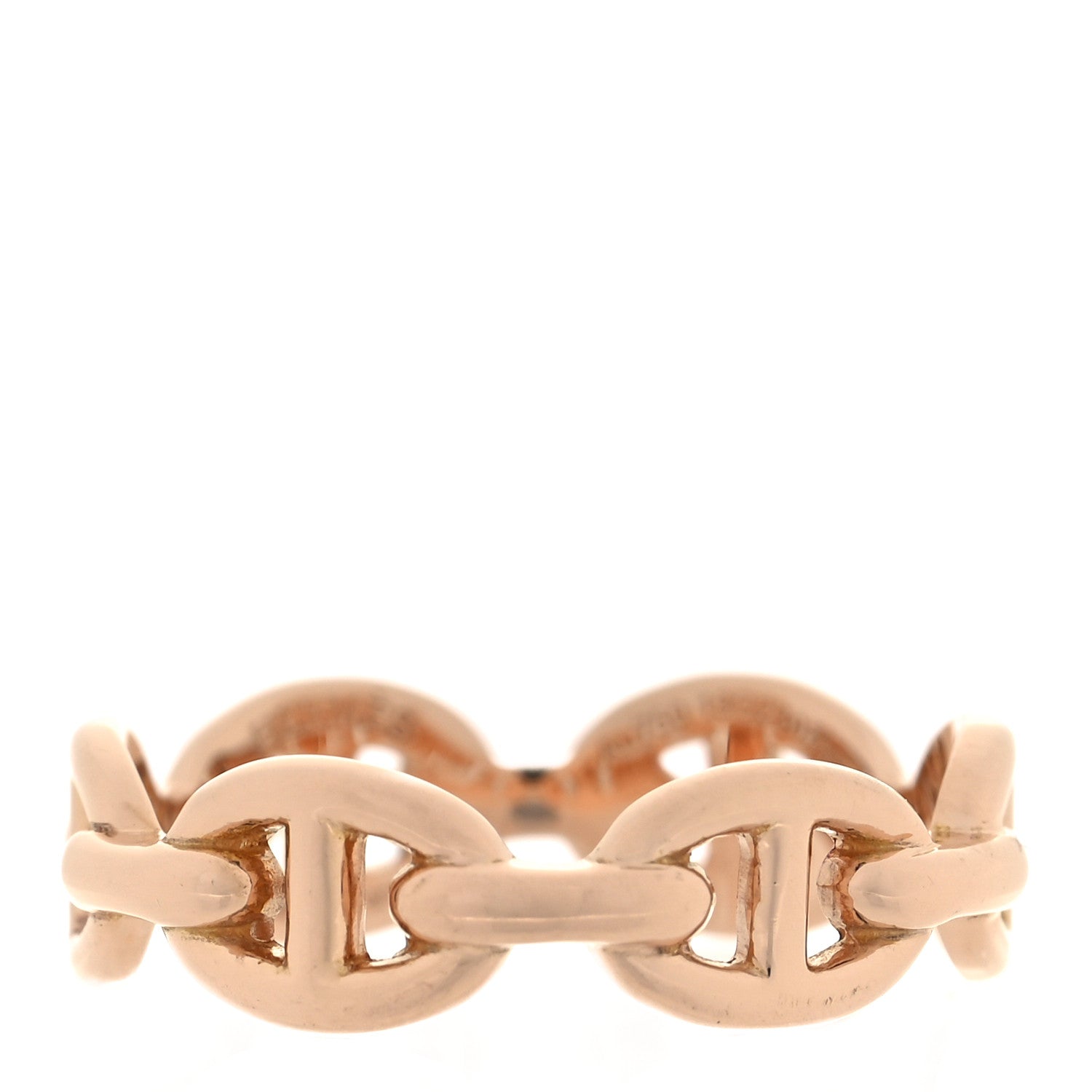 Hermes 18K Rose Gold PM Chaine D'Ancre Enchainee Ring 54 6.75 2 of 5