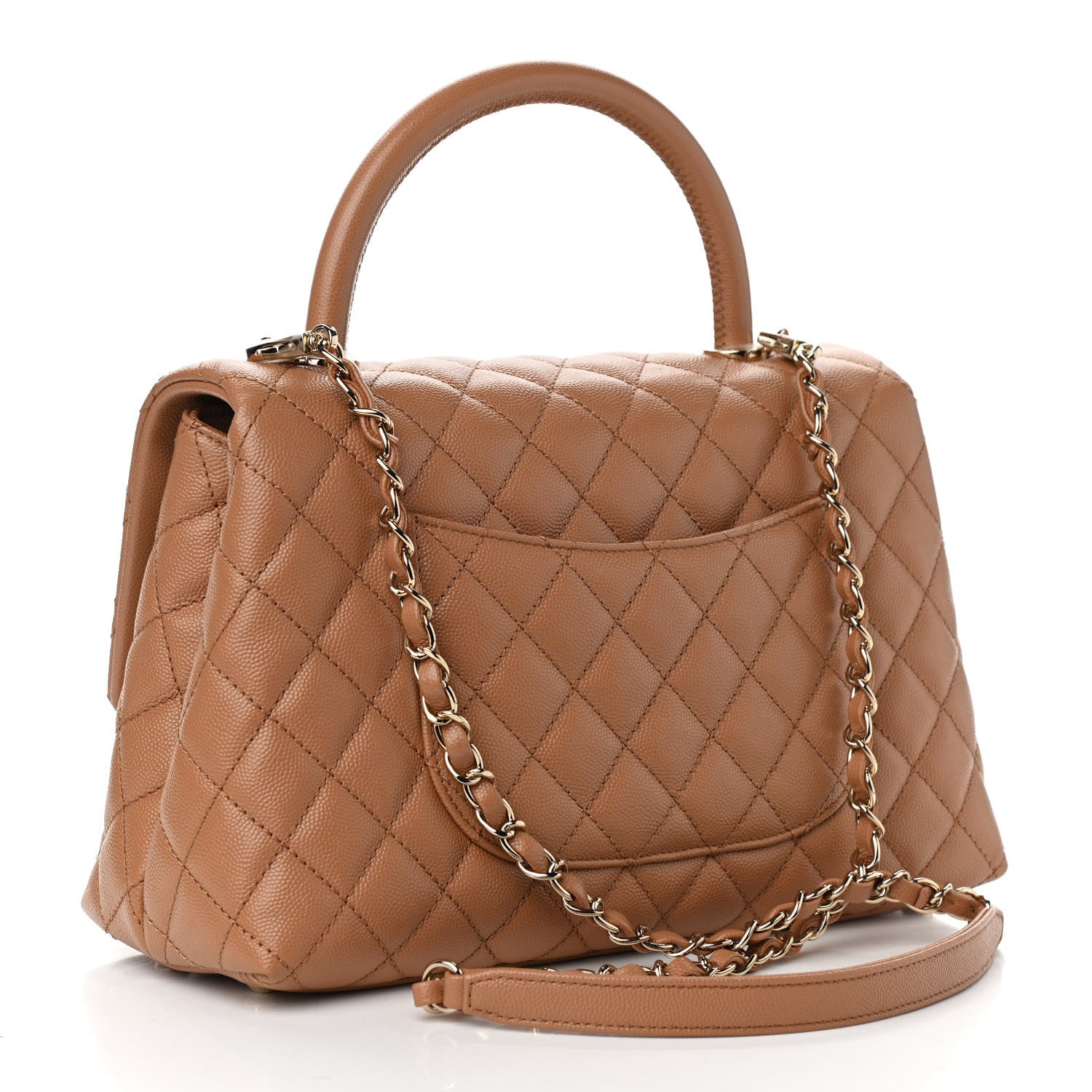 Chanel Caviar Quilted Small Coco Handle Flap Brown 3 of 19