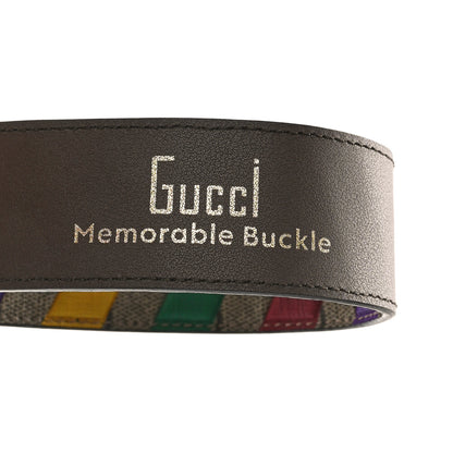 Gucci GG Supreme Monogram Stripe Double G 40mm Belt 85 34 Multicolor 3 of 3