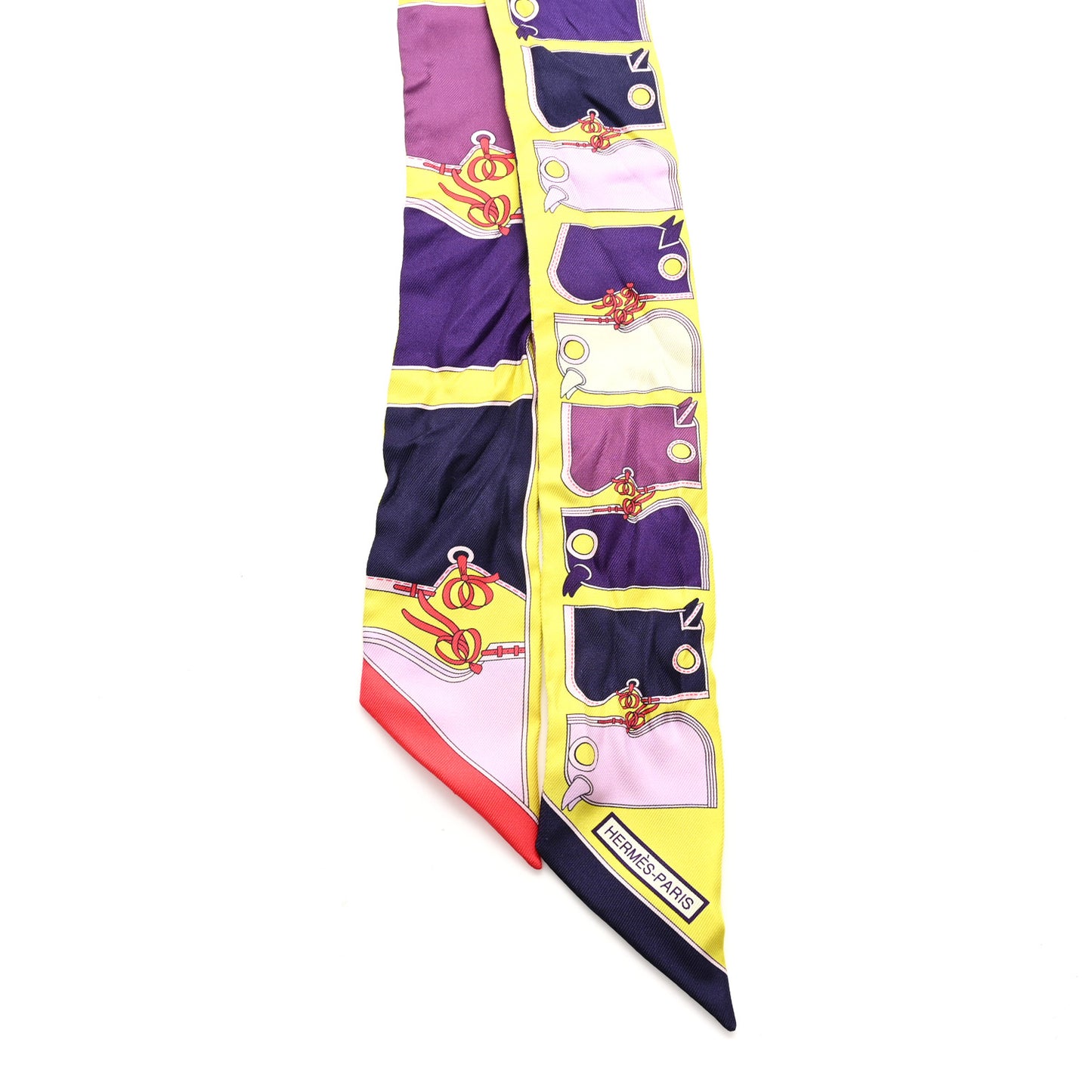Silk Camails Twilly Jaune Vif Encre Parme