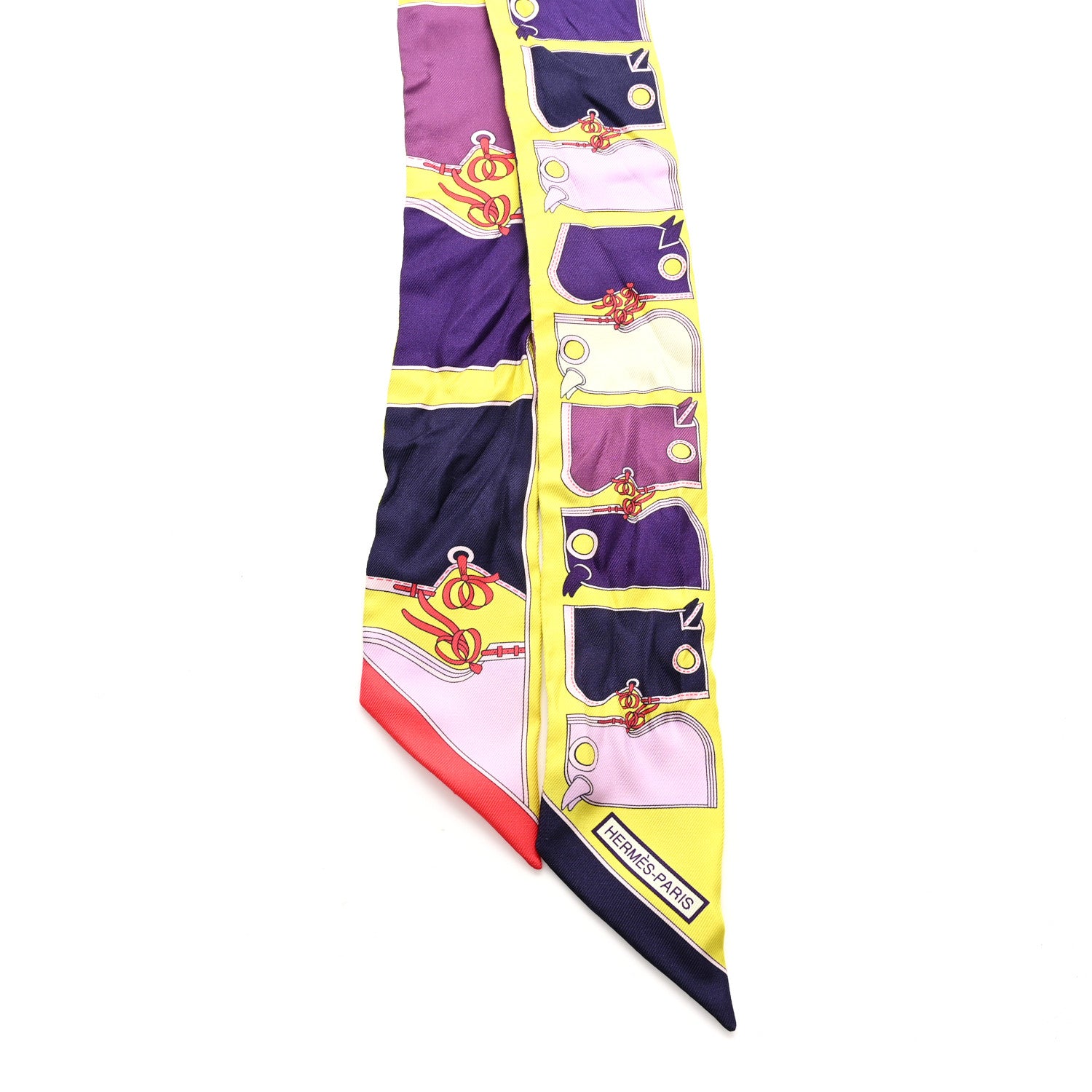 Hermes Silk Camails Twilly Jaune Vif Encre Parme 2 of 4