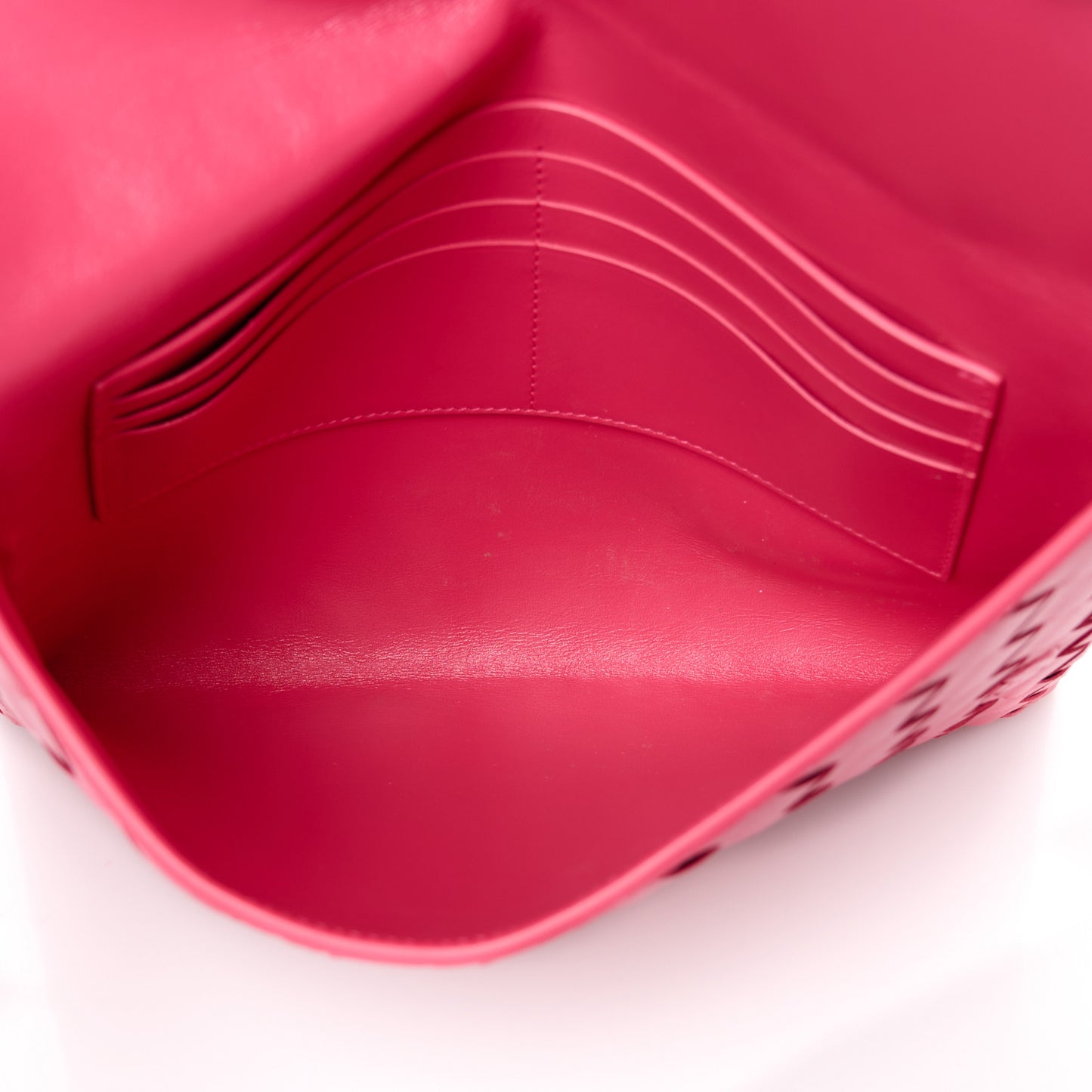 Nappa Intrecciato Flap Pouch Cranberry