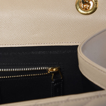 Saint Laurent Grain De Poudre Matelasse Chevron Large Monogram Satchel Nude Powder 17 of 18