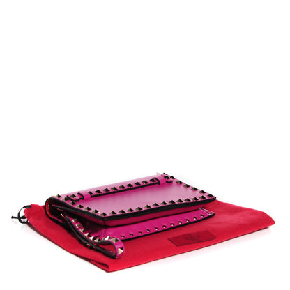 Valentino Garavani Nappa Small Rockstud Wristlet Clutch Fuxia 4 of 8