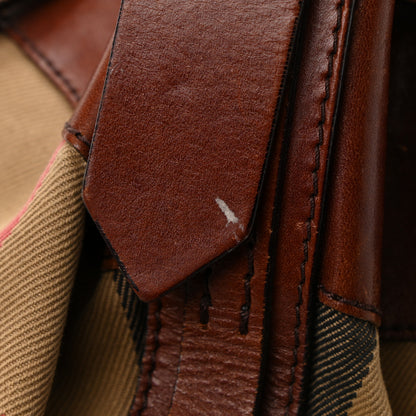 Burberry Bridle Calfskin House Check Kenton Hobo Brown 12 of 16