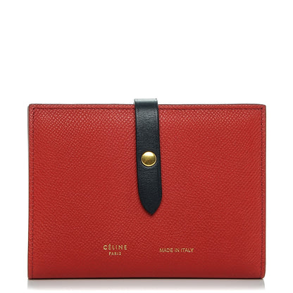 Celine Grained Calfskin Medium Multifunction Strap Wallet Coquelicot 1 of 7