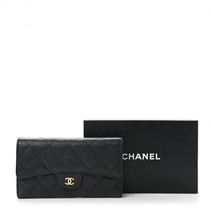 Chanel Caviar Quilted Large Flap Wallet Black 10 of 11