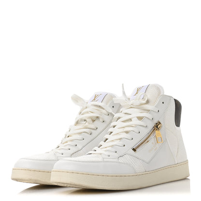 Louis Vuitton Monogram Calfskin Rivoli High Top Sneakers 10 White 3 of 8