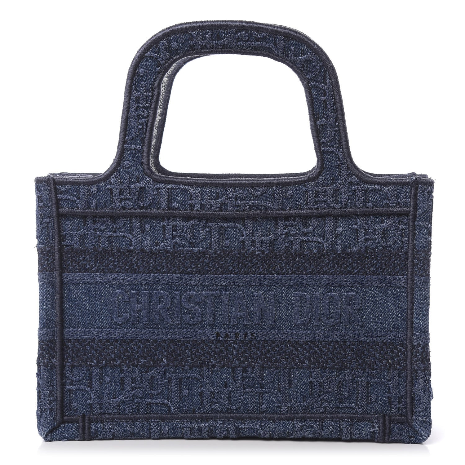 Christian Dior Oblique Denim Mini Book Tote Blue 1 of 10