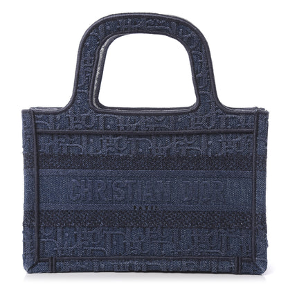 Christian Dior Oblique Denim Mini Book Tote Blue 1 of 10