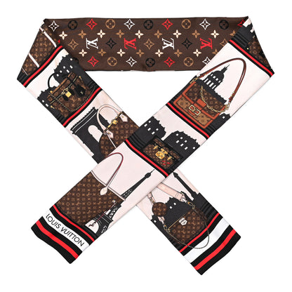 Louis Vuitton Silk Monogram Skyline Bandeau Marron 1 of 5