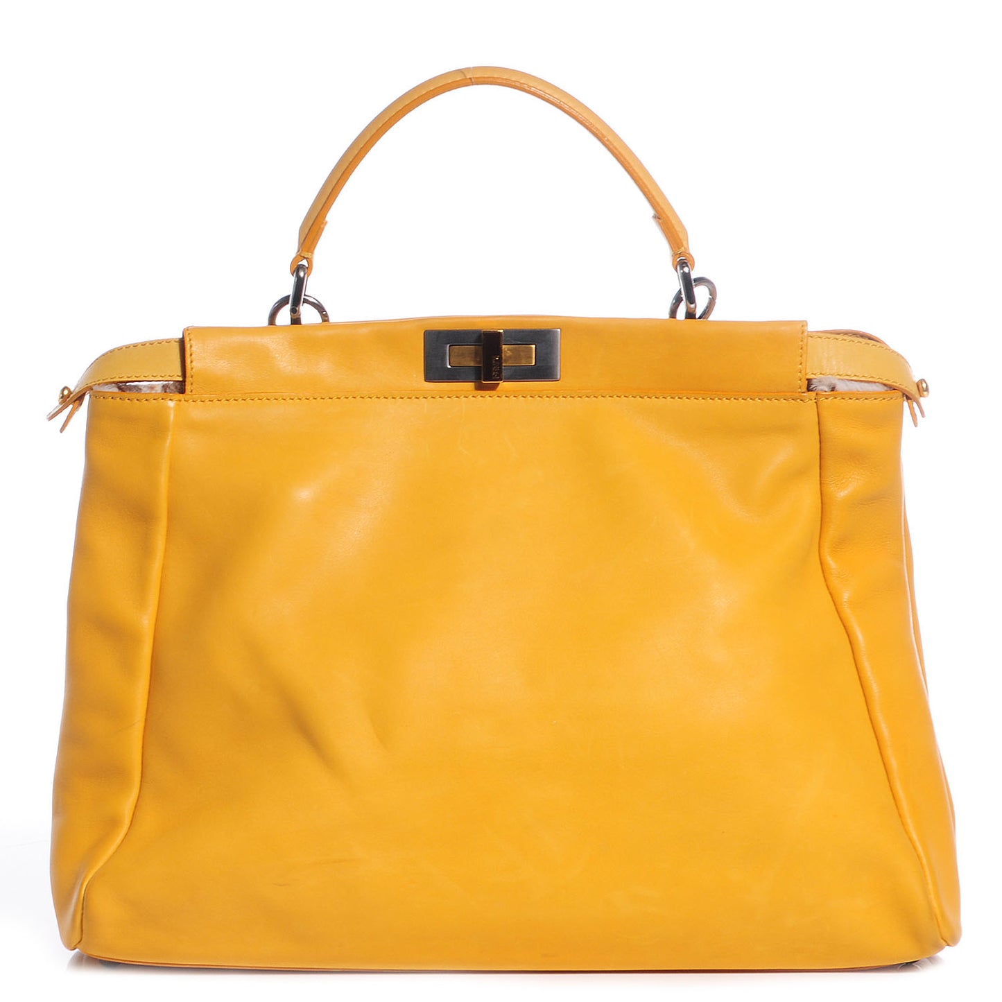 Vitello Saddle Calf Hair Leopard Print Large Peekaboo Iconic Satchel Ocra