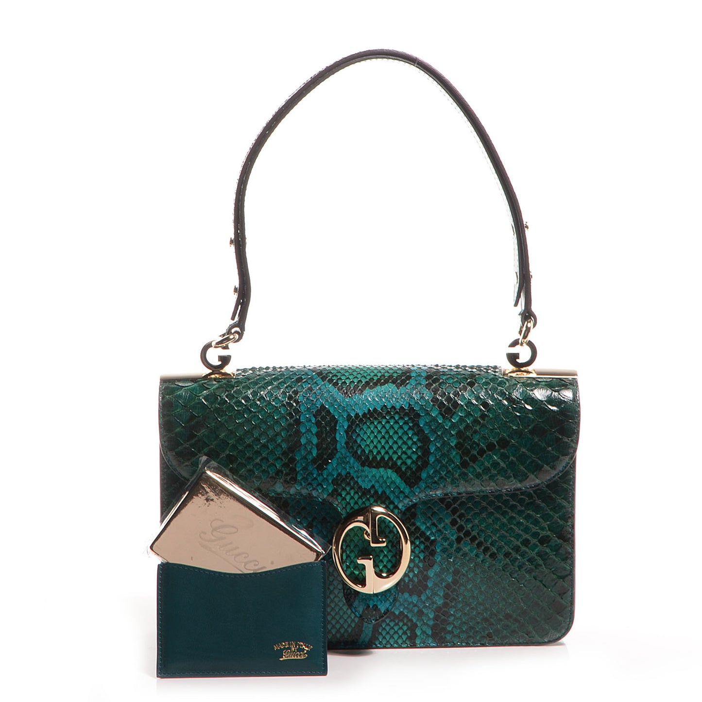 Python Medium 1973 Shoulder Flap Bag Malachite Green
