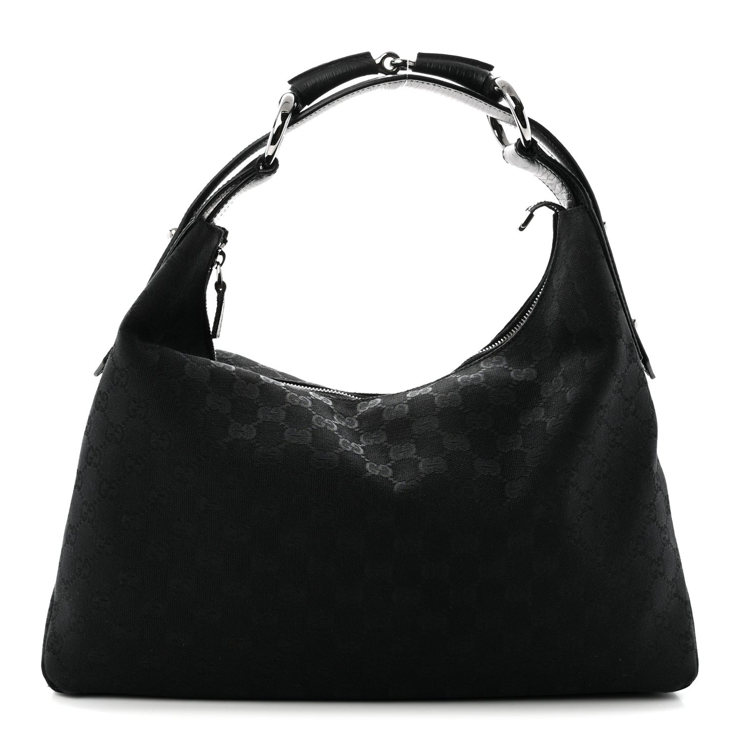 Monogram Medium Horsebit Chain Hobo Black