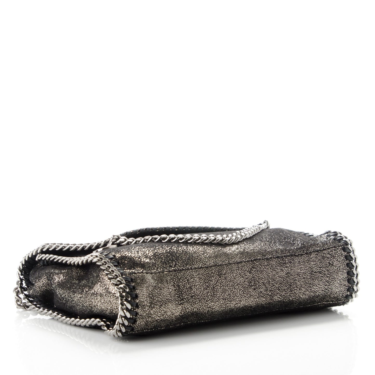 Chamois Shiny Dotted Falabella Crossbody Ruthenium