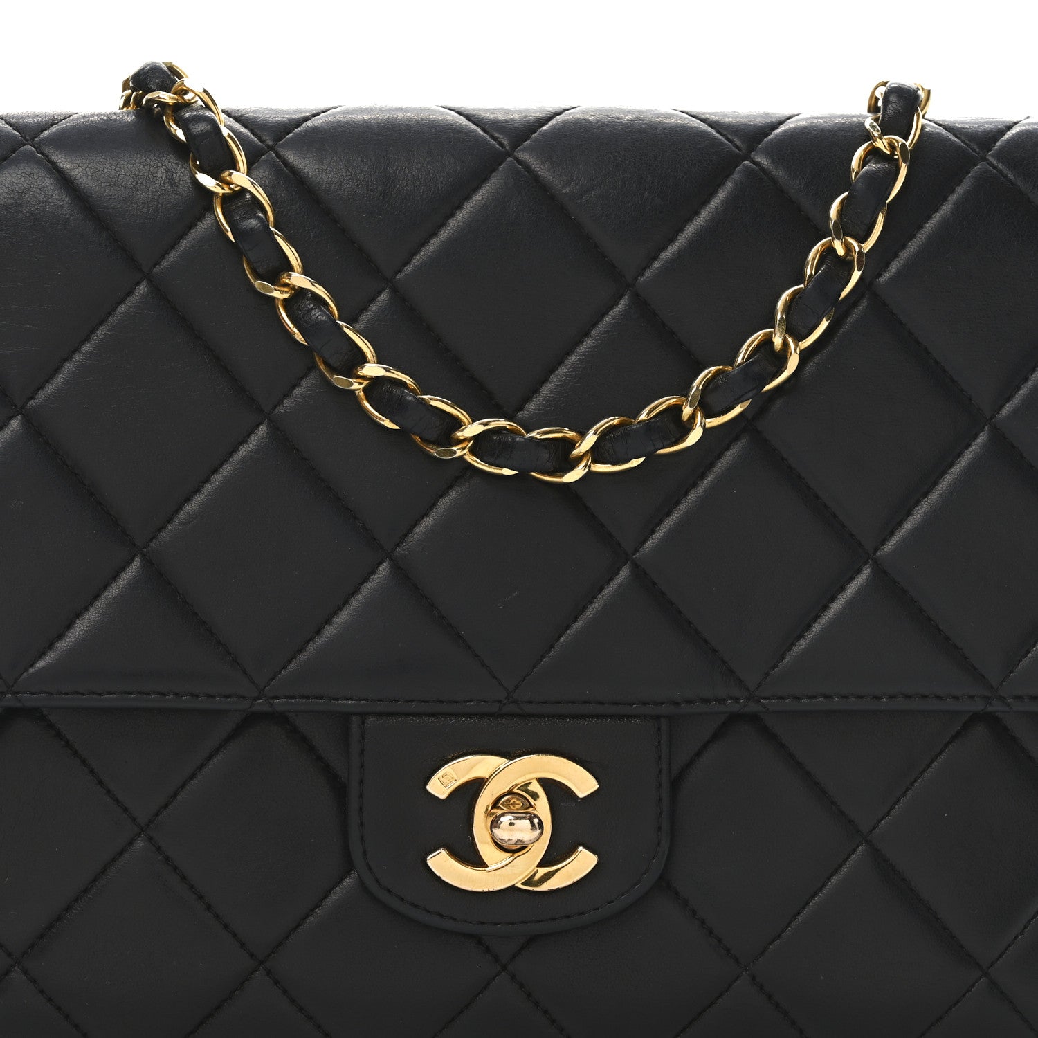 Chanel Lambskin Quilted Medium Single Flap Black 8 of 11