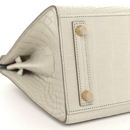 Hermes Matte Alligator Birkin Sellier 25 Beton 9 of 13