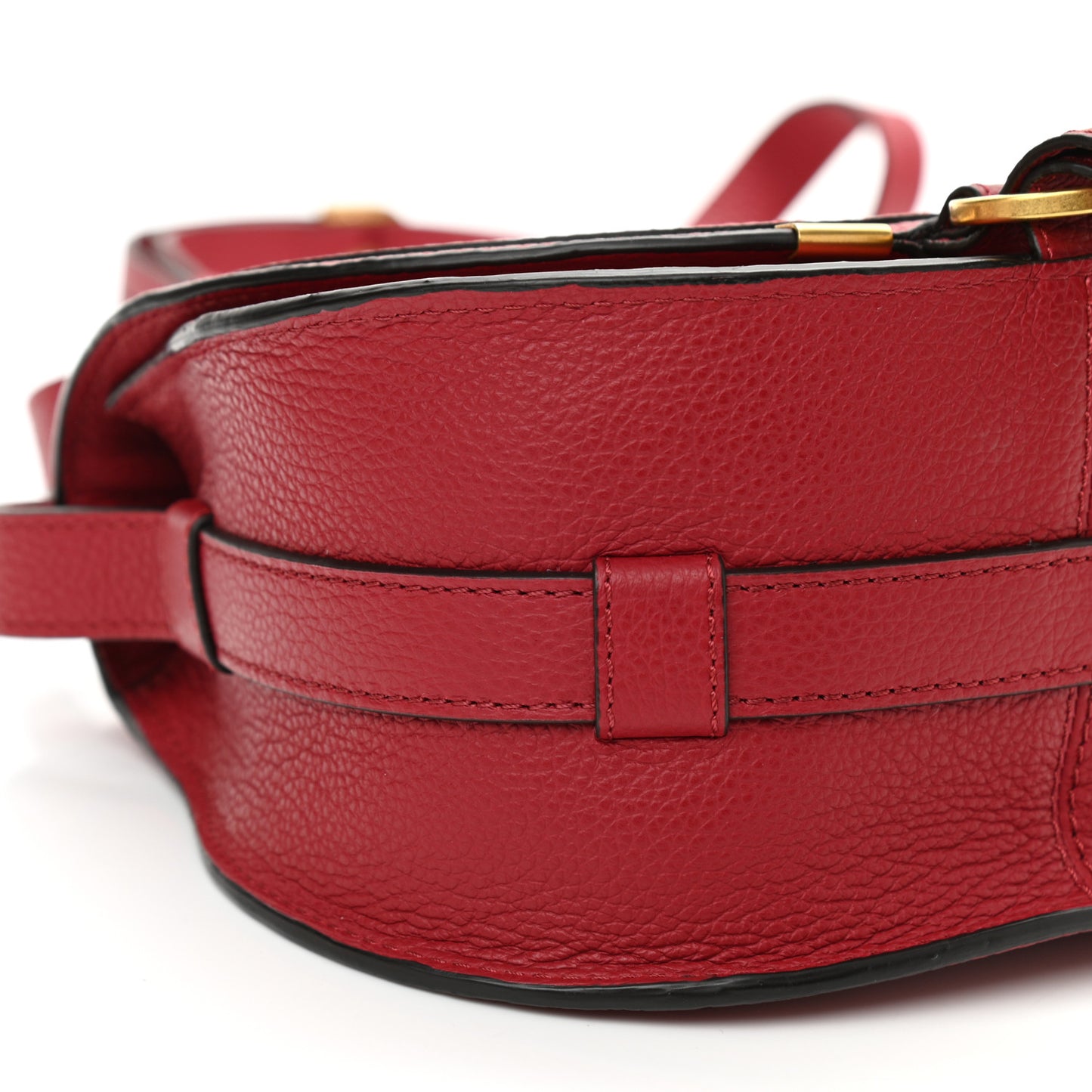 Calfskin Mini Marcie Round Crossbody Bag Red