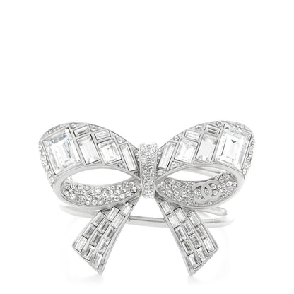 Chanel Baguette Crystal CC Bow Cuff Silver 1 of 5