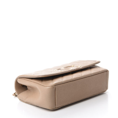 Chanel Caviar Quilted Small CC Filigree Flap Beige 4 of 11