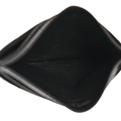 Saint Laurent SAINT LAURENT Grain De Poudre Matelasse Chevron Monogram Credit Card Case Black 5 of 9