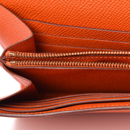 Hermes Epsom Kelly Longue Wallet Orange 8 of 10