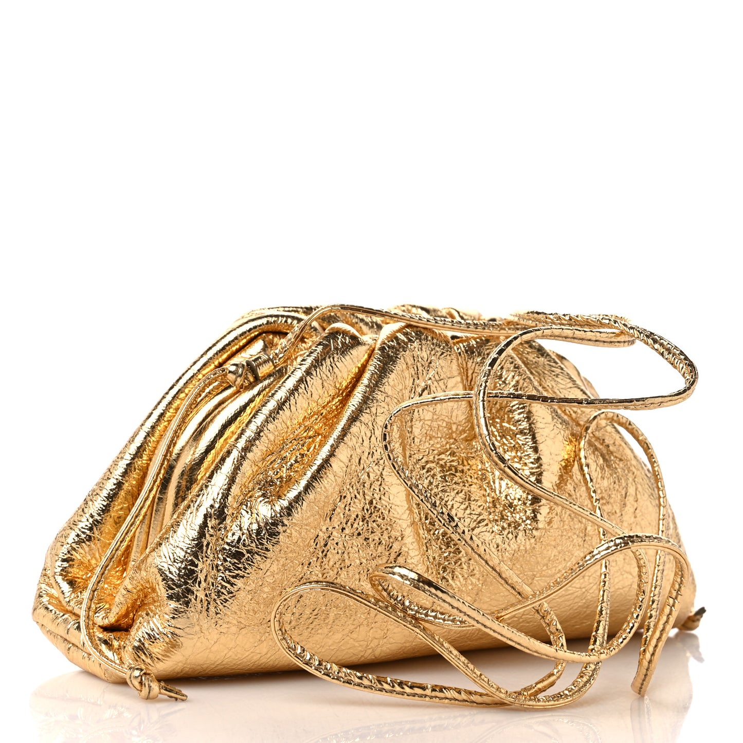 Metallic Crinkled Lambskin The Mini Pouch Oro