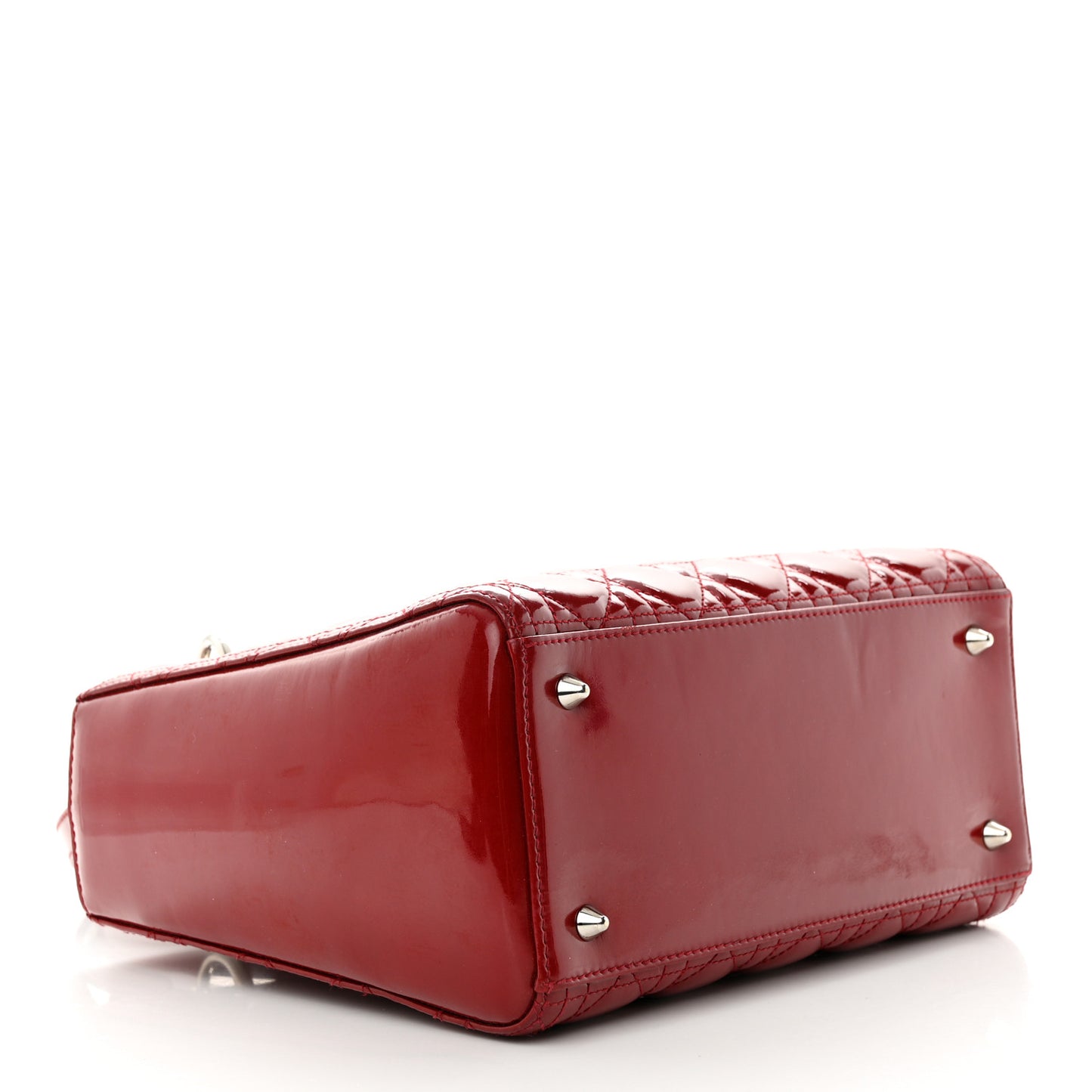 Patent Cannage Medium Lady Dior Red
