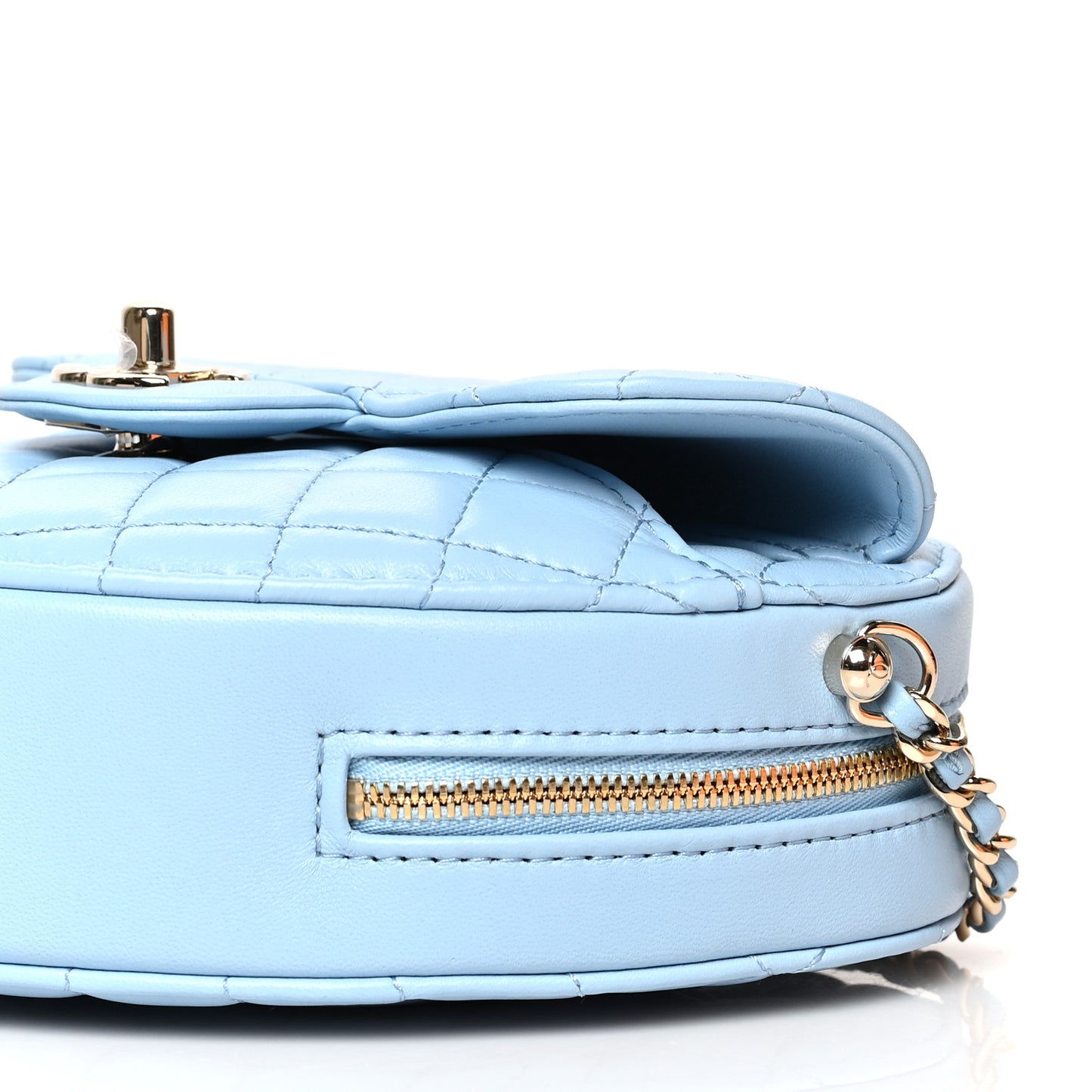 Lambskin Quilted CC In Love Heart Bag Light Blue