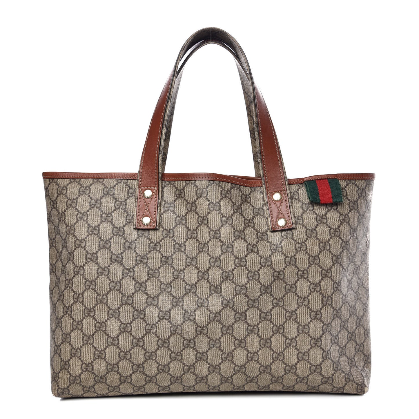 GG Plus Monogram Medium Signature Web Loop Tote Brown