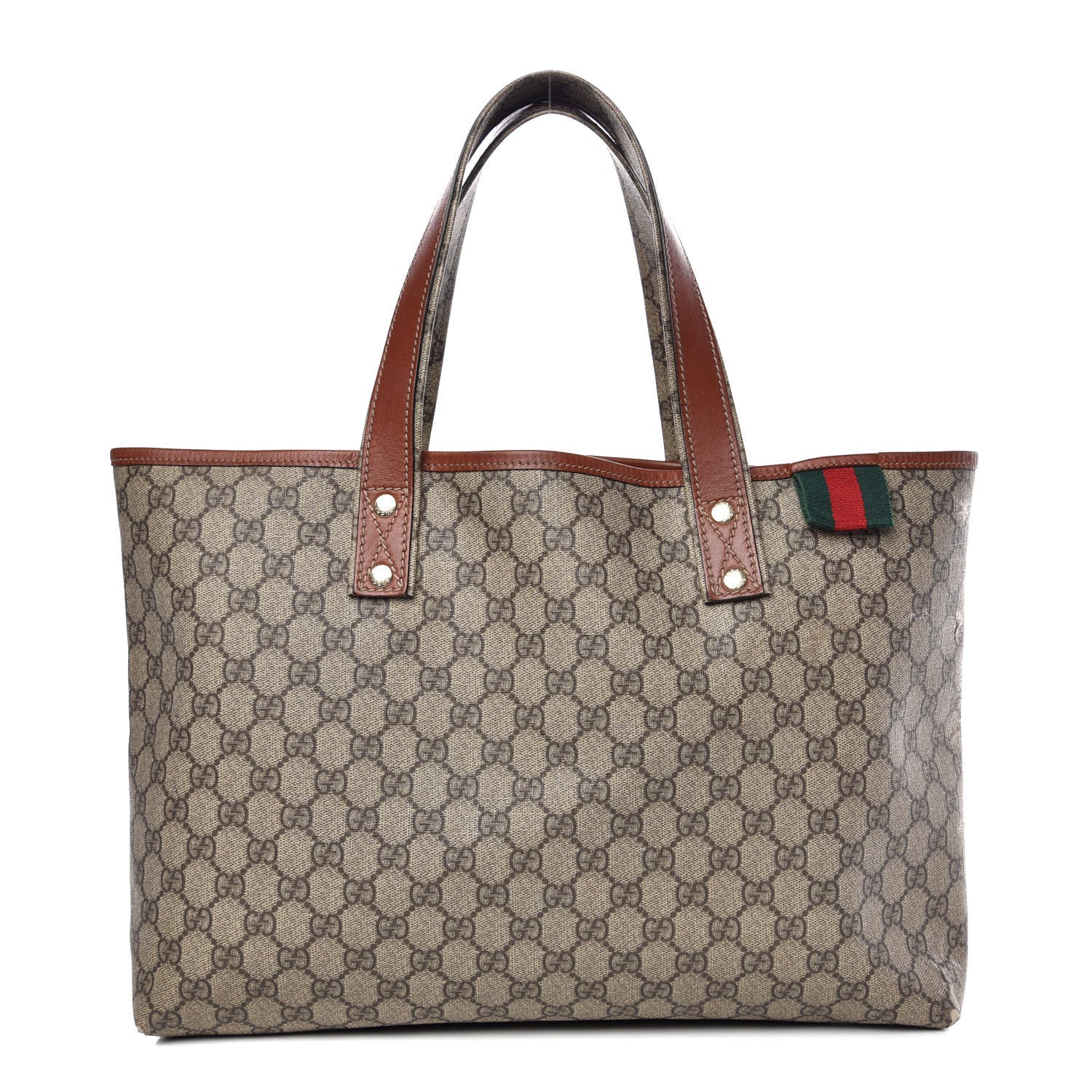 Gucci GG Plus Monogram Medium Signature Web Loop Tote Brown 1 of 8