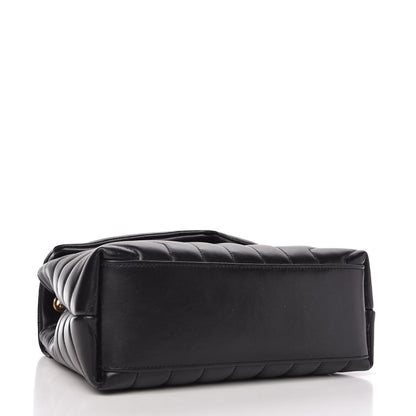 Saint Laurent Calfskin Y Quilted Monogram Small Loulou Chain Satchel Black 4 of 11
