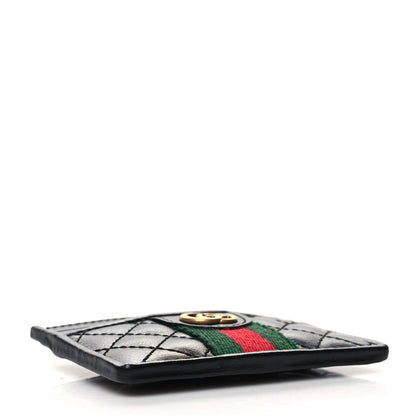 Gucci Calfskin Web Trapuntata Ophidia Card Holder Black 4 of 7