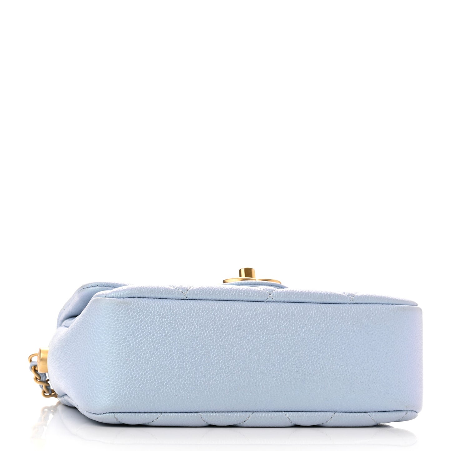 Iridescent Caviar Quilted Mini My Perfect Flap Light Blue