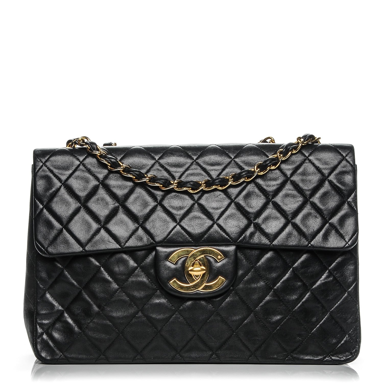 Chanel Lambskin Quilted XL Jumbo Single Flap Black 1 of 11