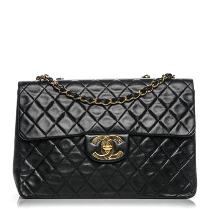 Chanel Lambskin Quilted XL Jumbo Single Flap Black 1 of 11