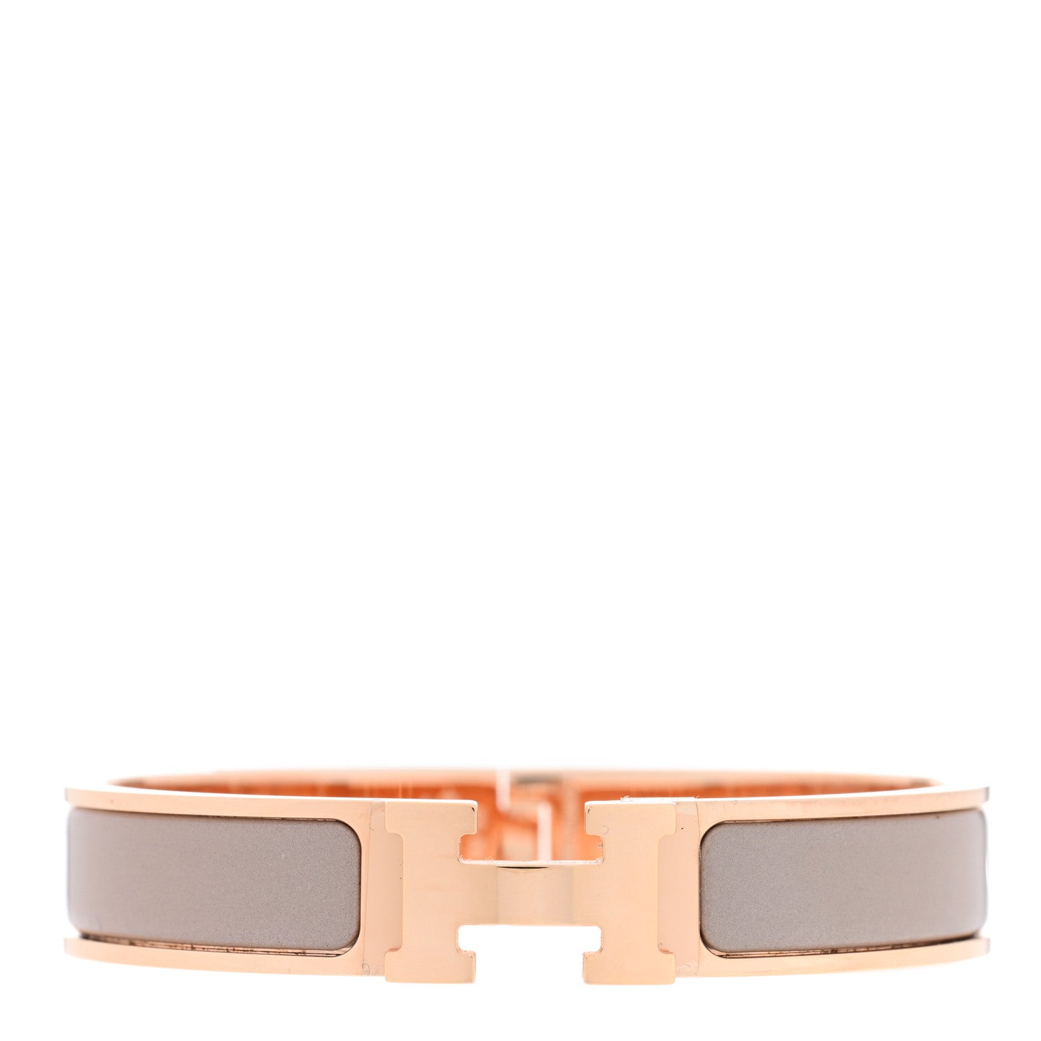 Hermes Enamel Narrow Clic Clac H Bracelet GM Marron Glace 1 of 5