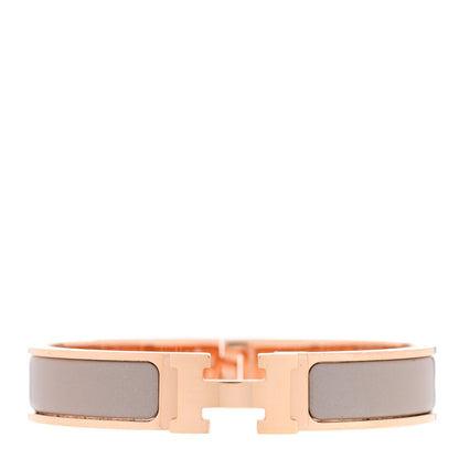 Hermes Enamel Narrow Clic Clac H Bracelet GM Marron Glace 1 of 5