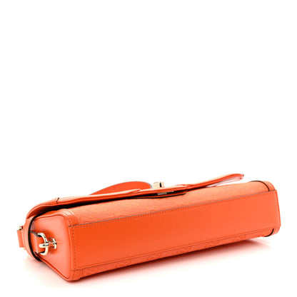 Gucci GG Monogram Textured Dollar Calfskin Small Luce Shoulder Bag Orange 4 of 9