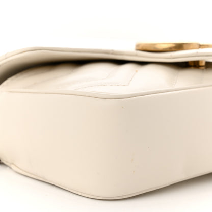 Gucci Calfskin Matelasse Super Mini GG Marmont Shoulder Bag White 9 of 12