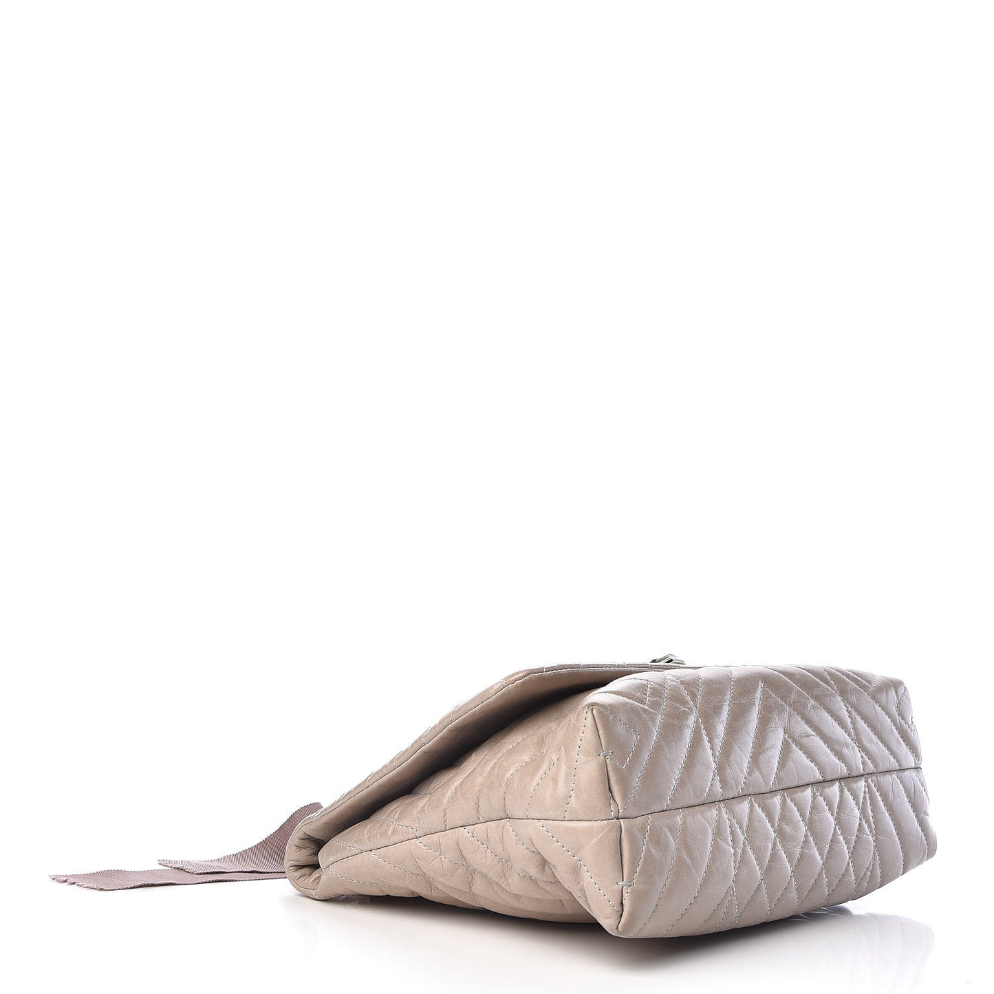 Calfskin Quilted Large Happy Shoulder Bag Grey