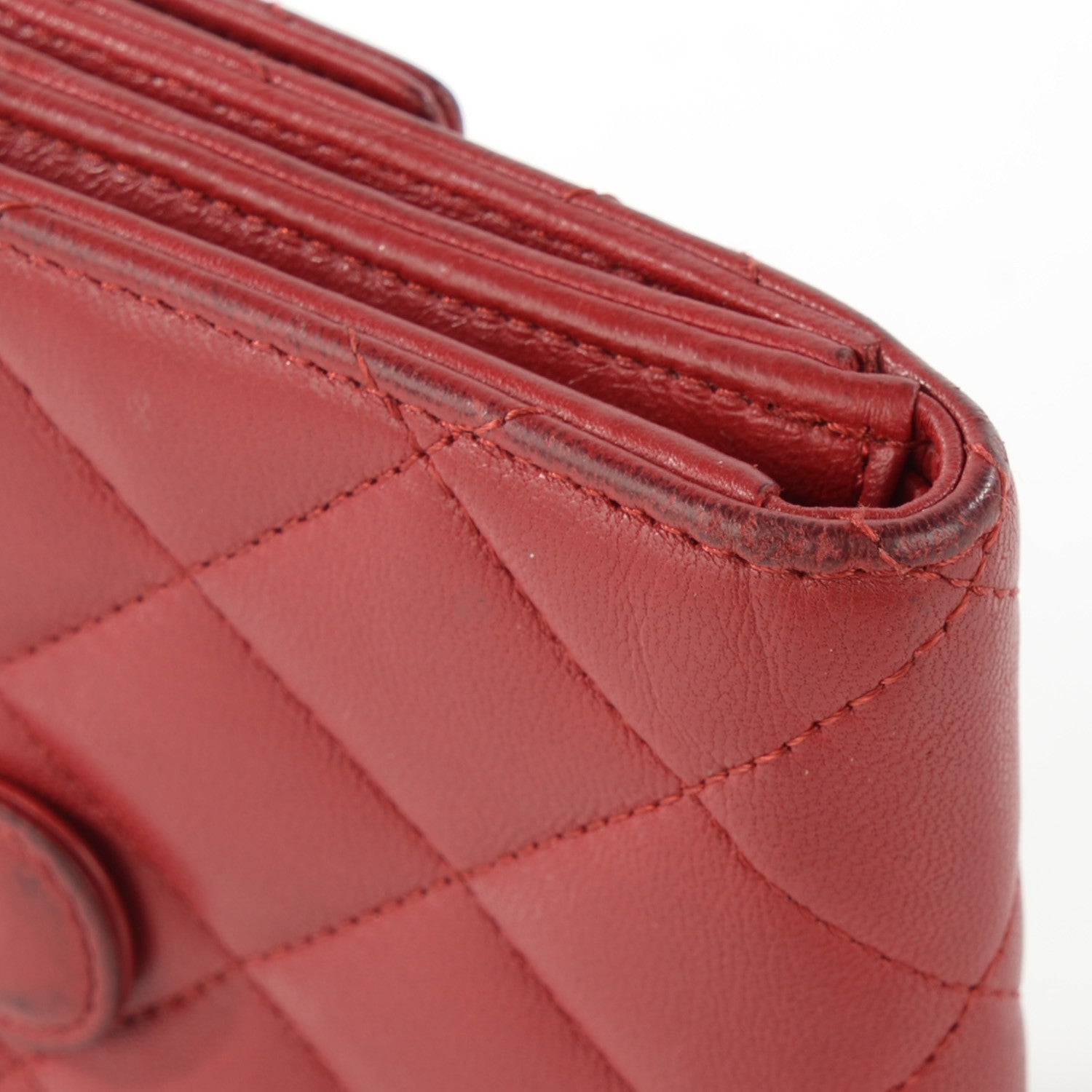 Chanel Lambskin Quilted French Flap Wallet Red 14 of 14