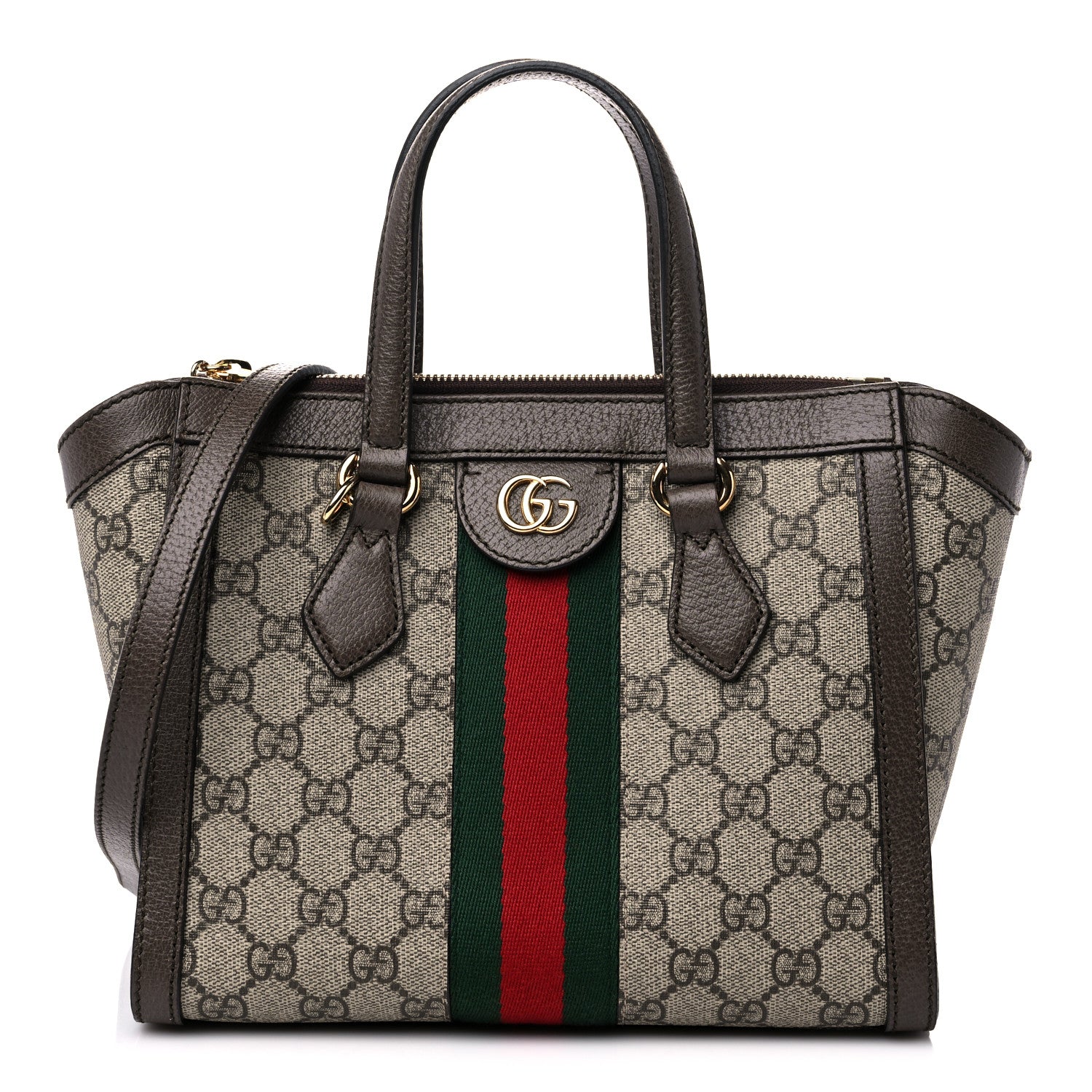 Gucci GG Supreme Monogram Small Ophidia Tote Bag Brown 1 of 12