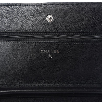 Chanel Crumpled Calfskin Quilted Wallet On Chain WOC So Black 5 of 10